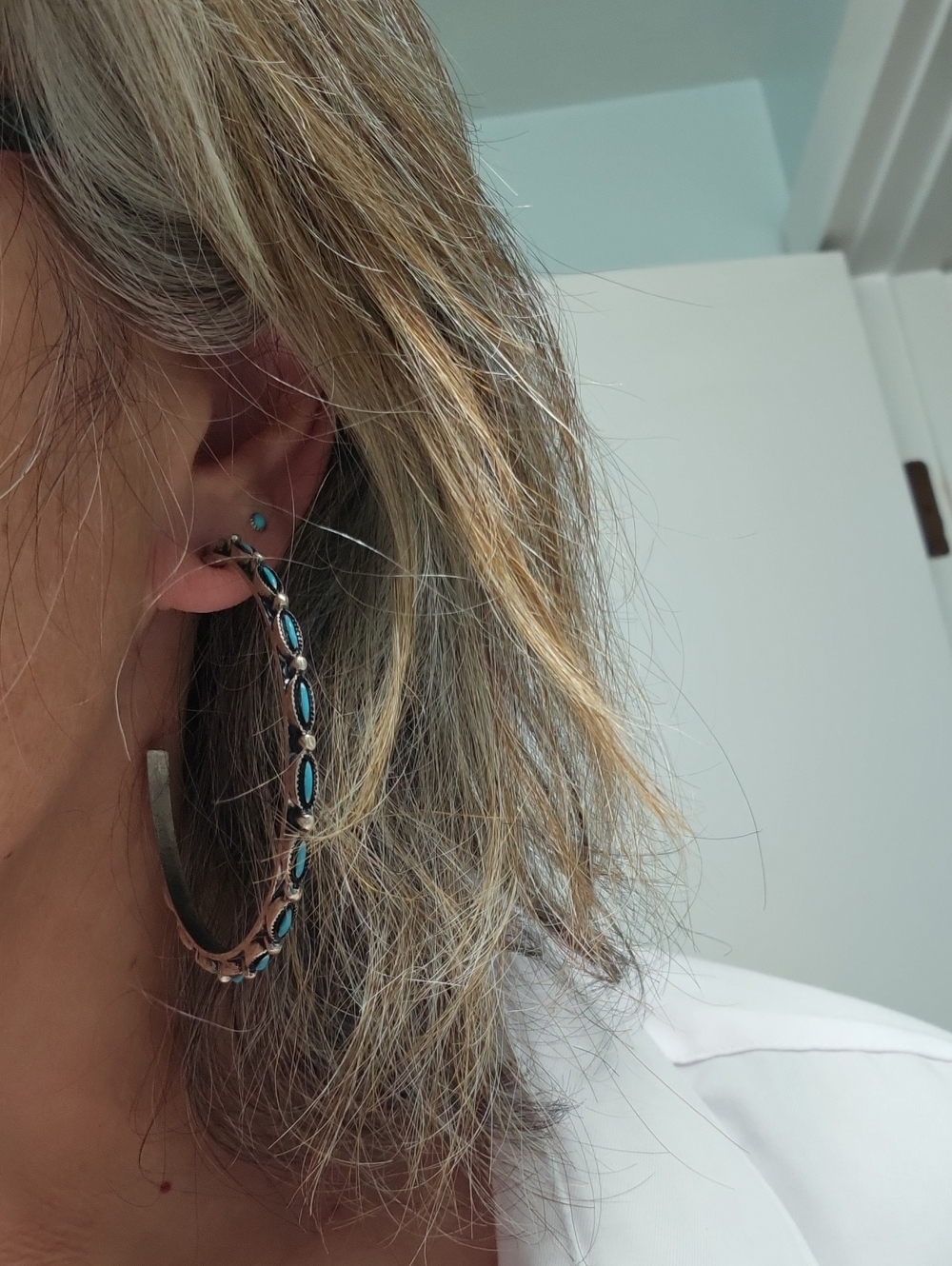 Turquoise Hoop Earrings - Women Jewelry